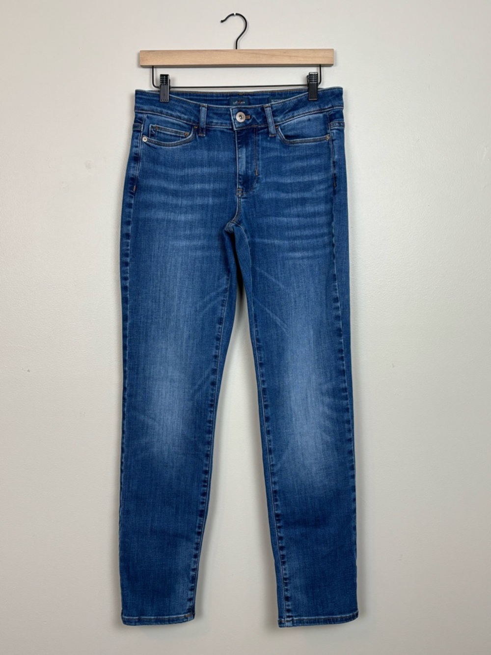 J Jill Jeans Womens 4 Blue Boyfriend Straight Leg Ankle Stretch Mid Rise Denim‎